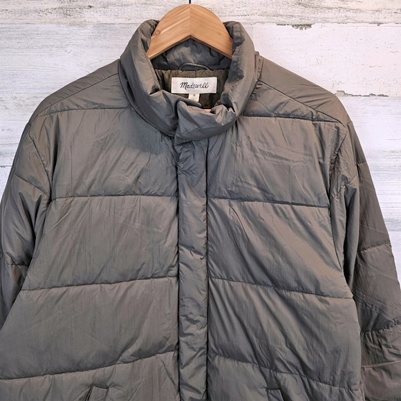 Madewell Mens Quilted Puffer Jacket In Cargo Green Medium Primaloft Gorpcore - Picture 9 of 15